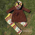 FALL OUTFITS persnickety girls 3 pieces sets girls Christmas pant sets girls boutique clothes kids brown top sets